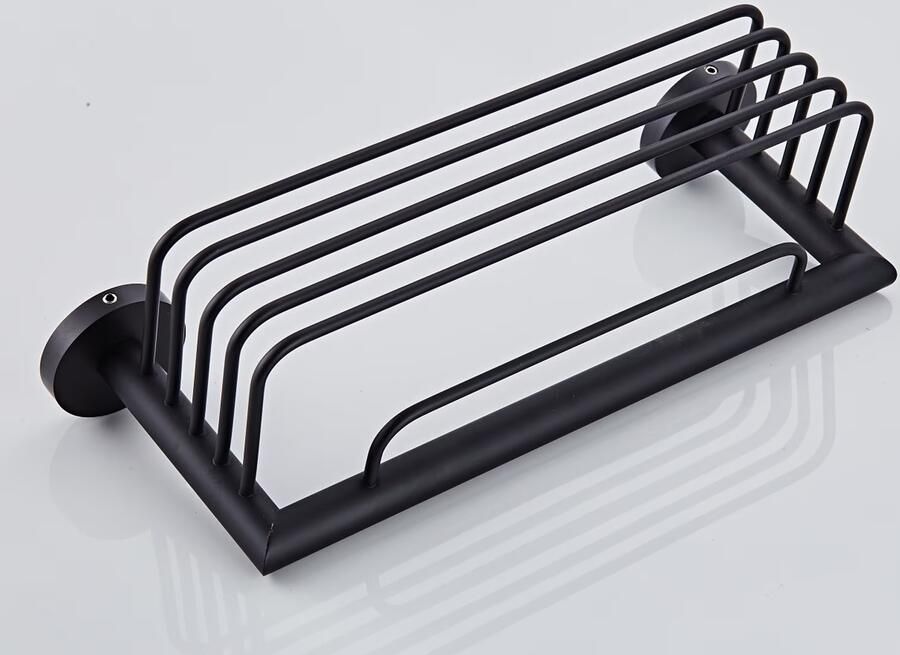 SaniClear Flaconhouder Nero | Wandmontage | 25x9x13 cm | Messing | Rechthoek | Mat zwart