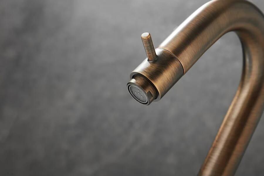 SaniClear Fonteinkraan Antique | Opbouw | Koudwater kraan | Standaard model | 1-knop | Rond | Verouderd messing - Foto 3