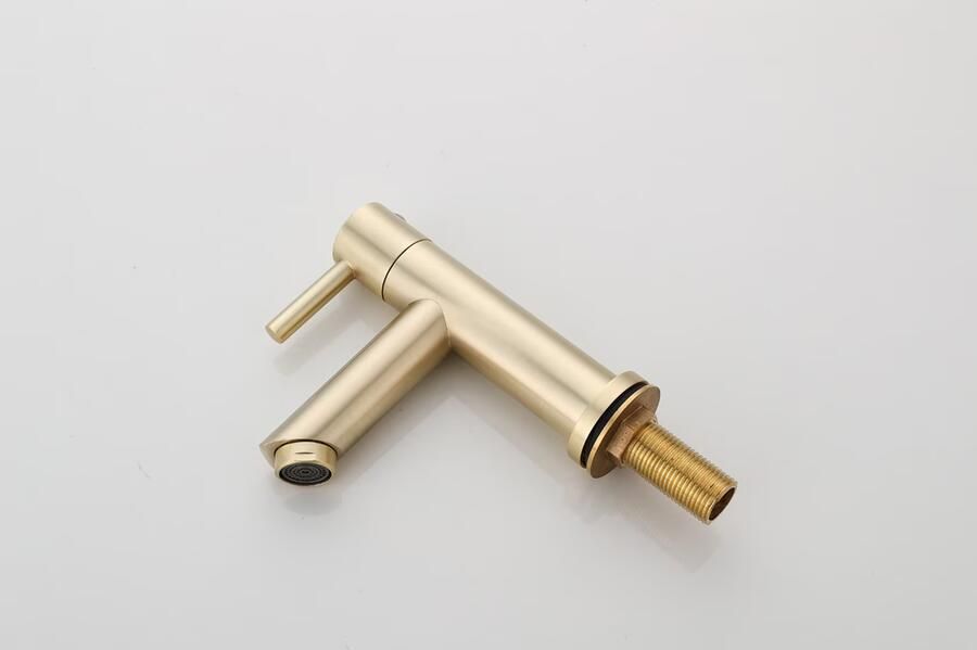 SaniClear Fonteinkraan Brass | Opbouw | Koudwater kraan | Standaard model | 1-hendel | Rond | Geborsteld messing mat goud - Foto 2