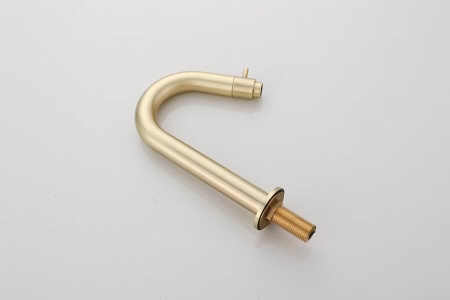 SaniClear Fonteinkraan Brass | Opbouw | Koudwater kraan | Standaard model | 1-knop | Rond | Geborsteld messing mat goud
