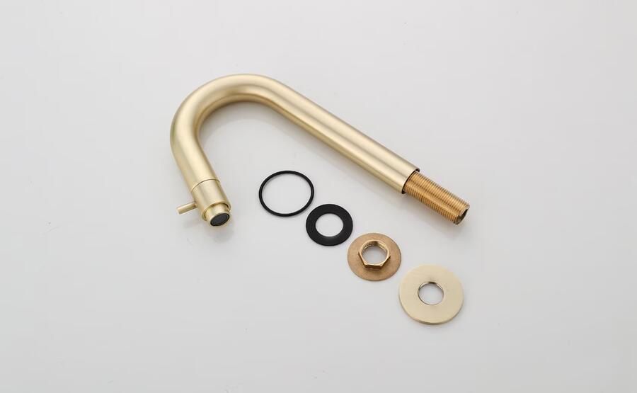 SaniClear Fonteinkraan Brass | Opbouw | Koudwater kraan | Standaard model | 1-knop | Rond | Geborsteld messing mat goud - Foto 2