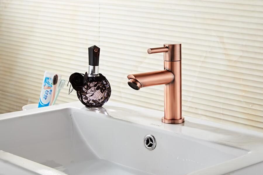 SaniClear Fonteinkraan Copper | Opbouw | Koudwater kraan | Standaard model | 1-hendel | Rond | Geborsteld koper - Foto 3