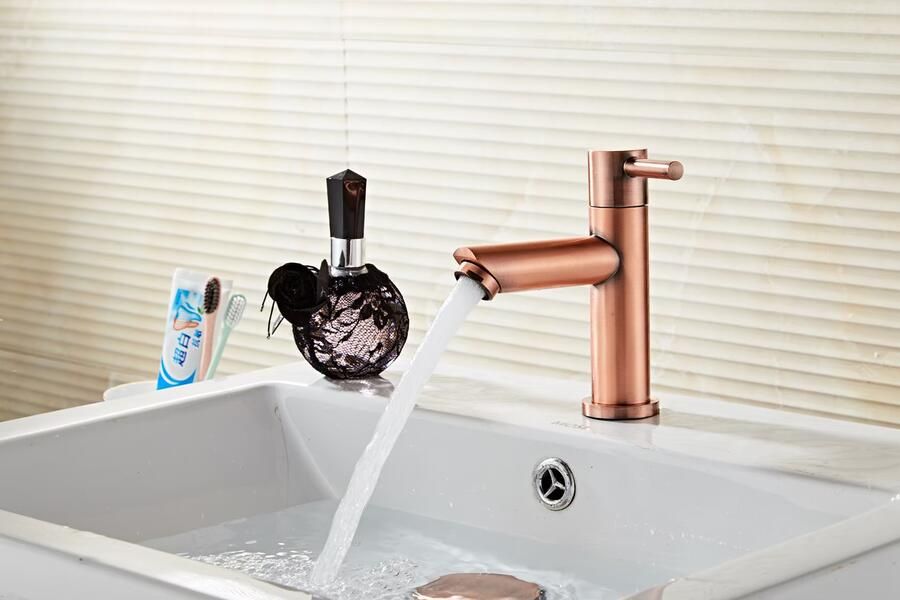 SaniClear Fonteinkraan Copper | Opbouw | Koudwater kraan | Standaard model | 1-hendel | Rond | Geborsteld koper - Foto 2