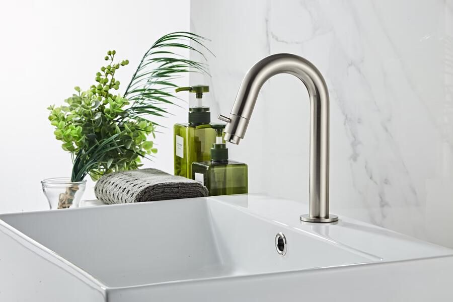 SaniClear Fonteinkraan Exclusive | Opbouw | Koudwater kraan | Standaard model | 1-knop | Rond | RVS look - Foto 3