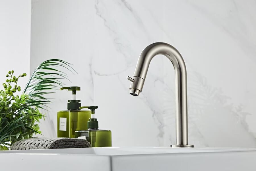 SaniClear Fonteinkraan Exclusive | Opbouw | Koudwater kraan | Standaard model | 1-knop | Rond | RVS look - Foto 2