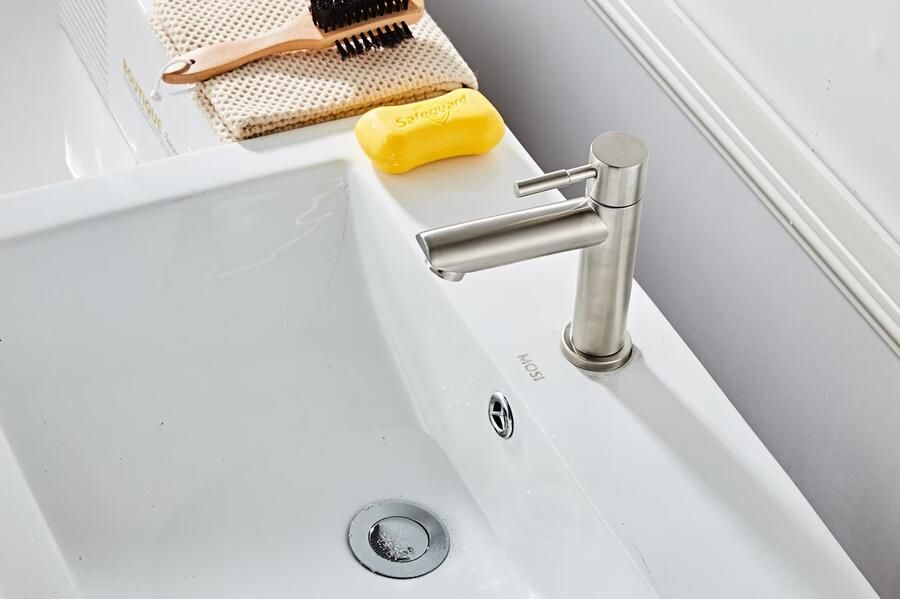 SaniClear Fonteinkraan Inox | Opbouw | Koudwater kraan | Standaard model | 1-hendel | Rond | RVS look - Foto 3