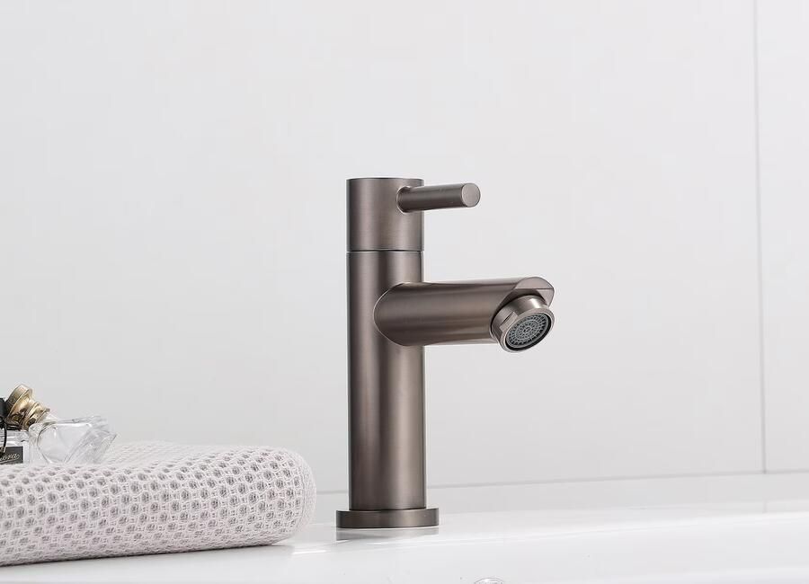 SaniClear Fonteinkraan Iron | Opbouw | Koudwater kraan | Standaard model | 1-hendel | Rond | Verouderd ijzer Gunmetal - Foto 3