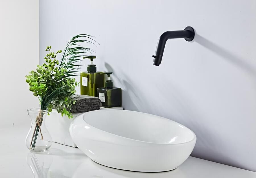 SaniClear Fonteinkraan Nero | Inbouw | Koudwater kraan | Excl.Inbouwdeel | Rond | Mat zwart - Foto 3