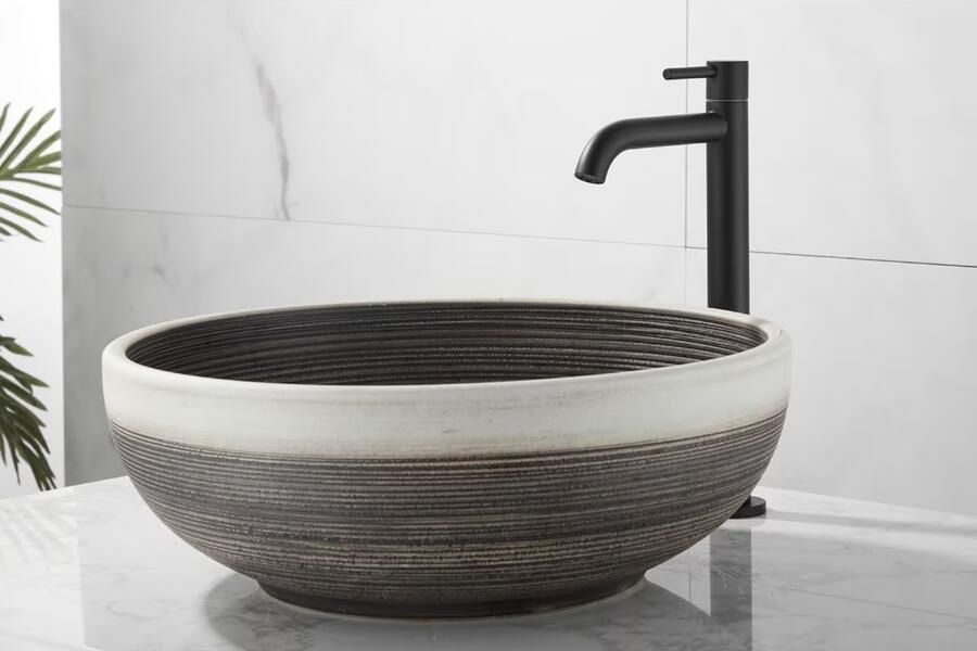 SaniClear Fonteinkraan Nero | Opbouw | Koudwater kraan | Hoog model | 1-hendel | Rond | Mat zwart