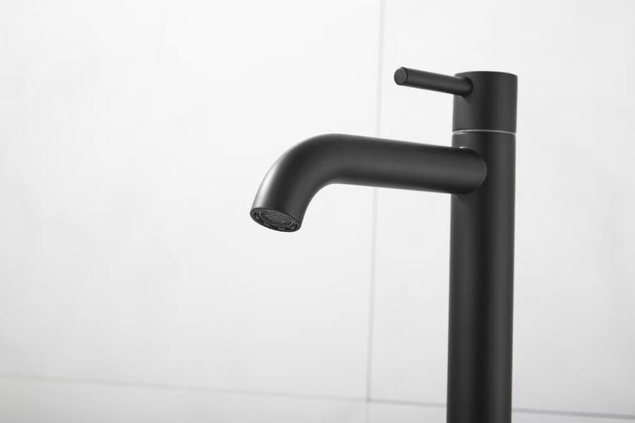 SaniClear Fonteinkraan Nero | Opbouw | Koudwater kraan | Hoog model | 1-hendel | Rond | Mat zwart - Foto 2