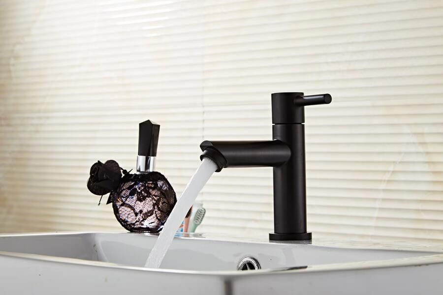 SaniClear Fonteinkraan Nero | Opbouw | Koudwater kraan | Standaard model | 1-hendel | Rond | Mat zwart - Foto 3