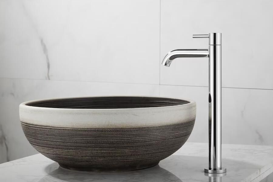 SaniClear Fonteinkraan Talpa | Opbouw | Koudwater kraan | Hoog model | 1-hendel | Rond | Chroom