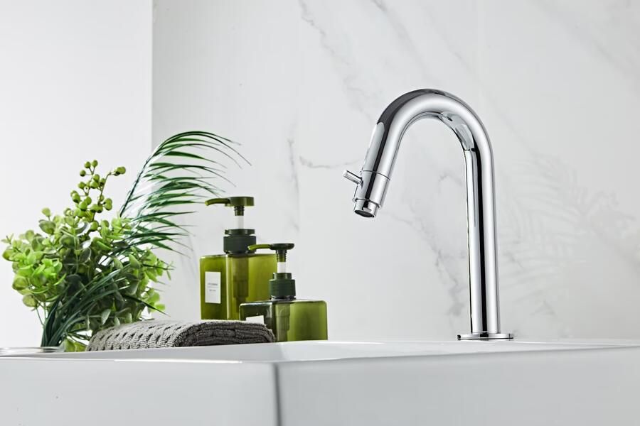 SaniClear Fonteinkraan Talpa | Opbouw | Koudwater kraan | Standaard model | 1-knop | Rond | Chroom