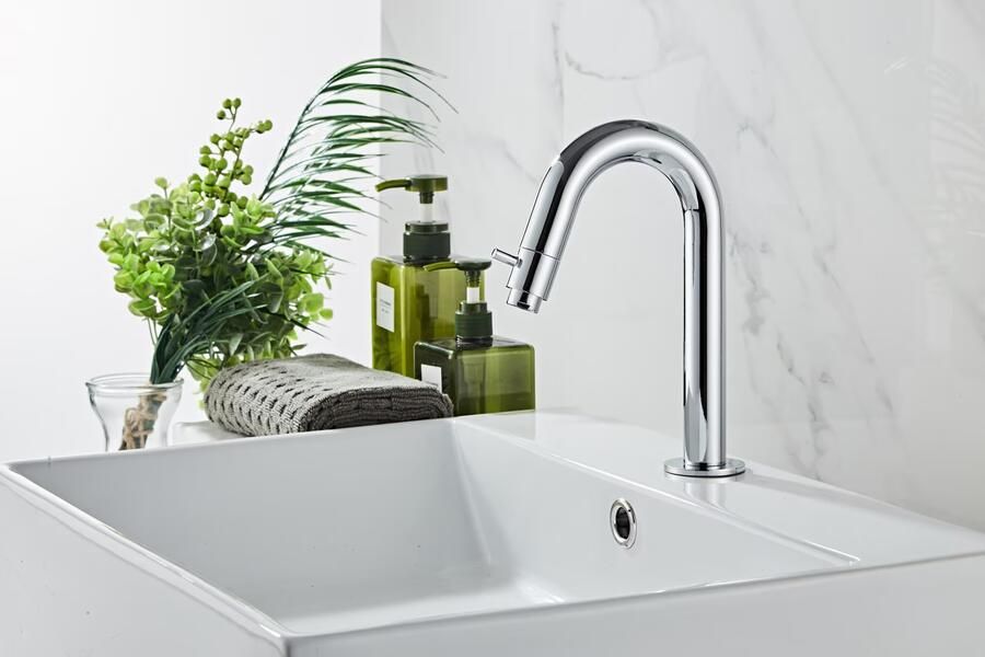 SaniClear Fonteinkraan Talpa | Opbouw | Koudwater kraan | Standaard model | 1-knop | Rond | Chroom - Foto 3