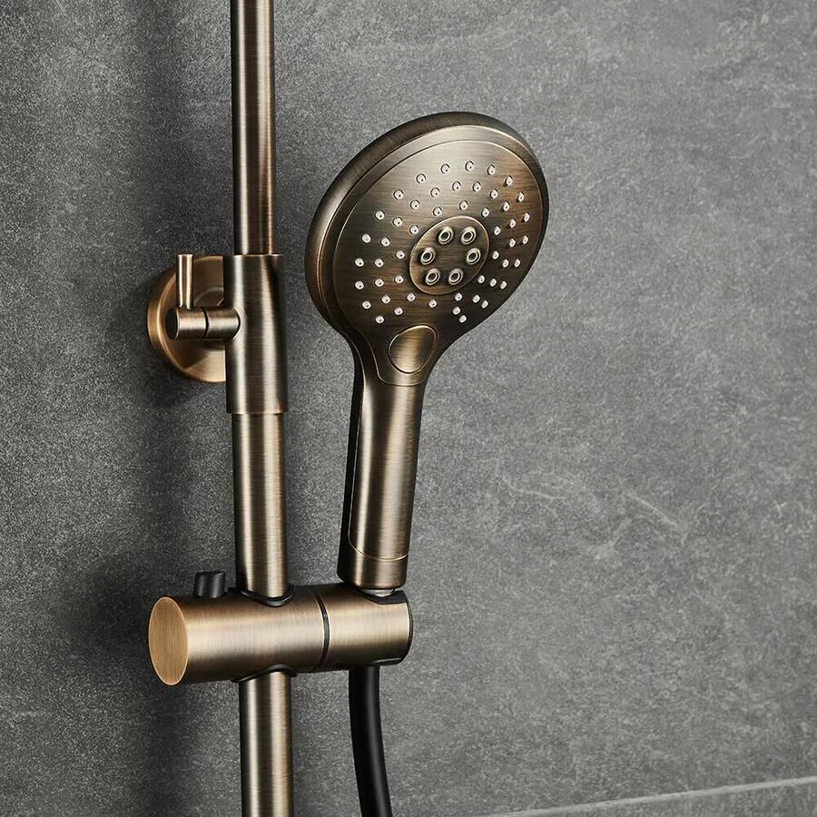 SaniClear Glijstang set Antique | 60 cm | Incl.Handdouche en Doucheslang | Verouderd messing