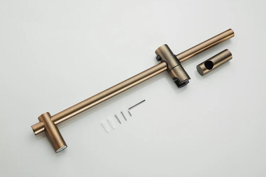 SaniClear Glijstang set Antique | 60 cm | Incl.Handdouche en Doucheslang | Verouderd messing - Foto 3