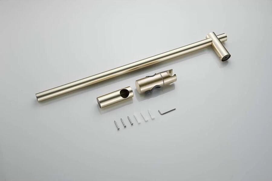 SaniClear Glijstang set Brass | 60 cm | Incl.Handdouche en Doucheslang | Geborsteld messing mat goud