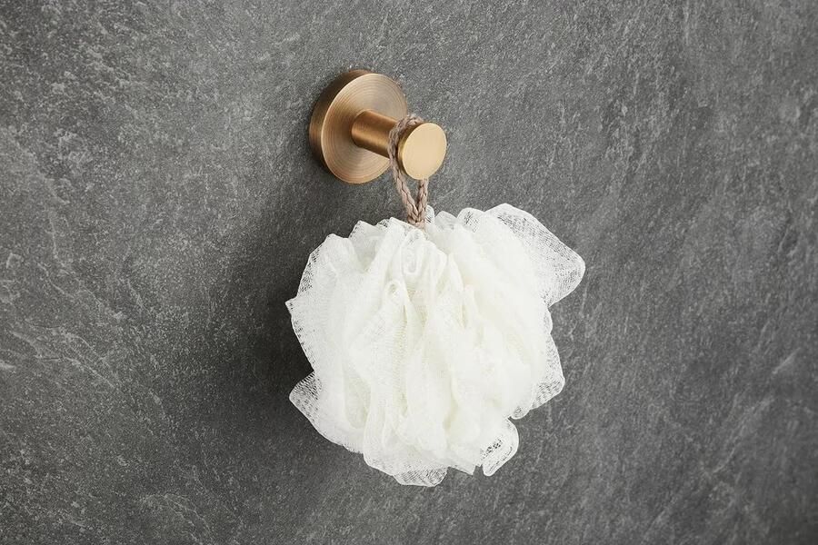 SaniClear Handdoek haak Antique | Wandmontage | Messing | Rond | Verouderd messing - Foto 3