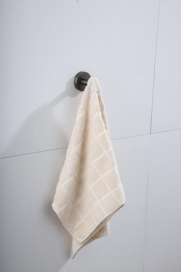 SaniClear Handdoek haak Iron | Wandmontage | Messing | Rond | Verouderd ijzer Gunmetal - Foto 2