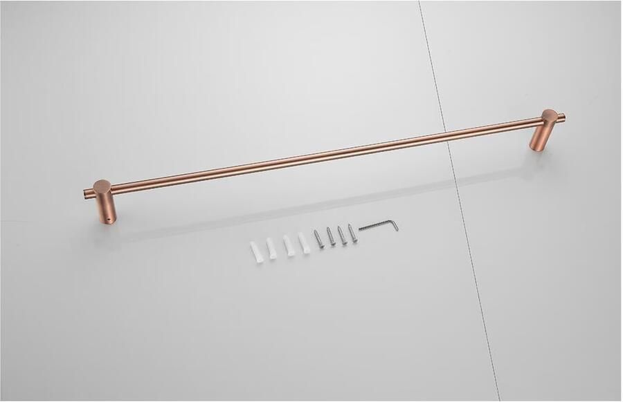 SaniClear Handdoek houder Academy | Wandmontage | 60 cm | Enkel houder | Geborsteld koper - Foto 2