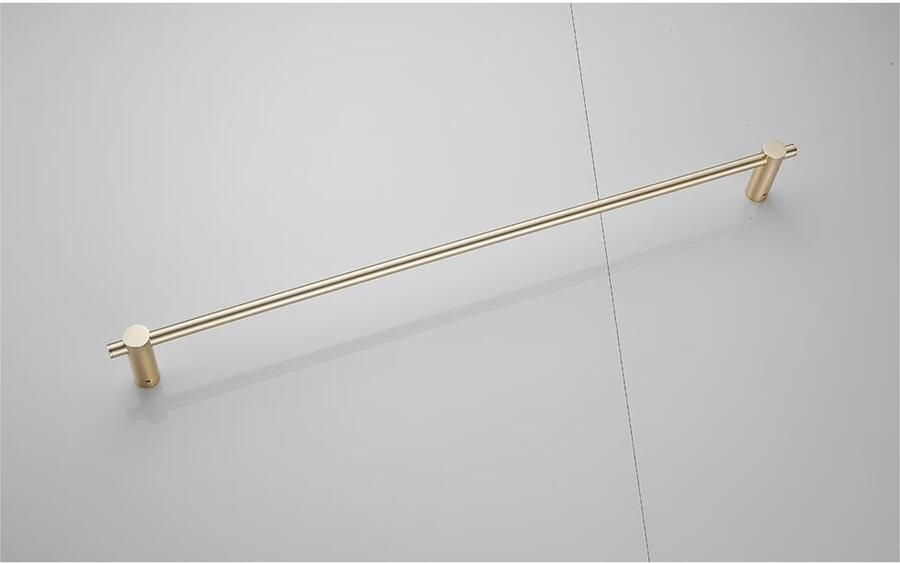 SaniClear Handdoek houder Academy | Wandmontage | 60 cm | Enkel houder | Geborsteld messing mat goud - Foto 3