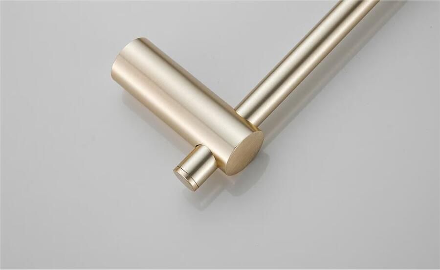 SaniClear Handdoek houder Academy | Wandmontage | 60 cm | Enkel houder | Geborsteld messing mat goud