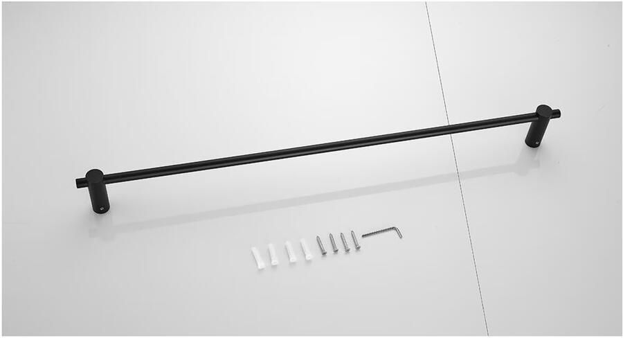 SaniClear Handdoek houder Academy | Wandmontage | 60 cm | Enkel houder | Mat zwart