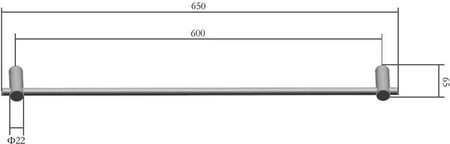 SaniClear Handdoek houder Academy | Wandmontage | 60 cm | Enkel houder | Mat zwart - Foto 2