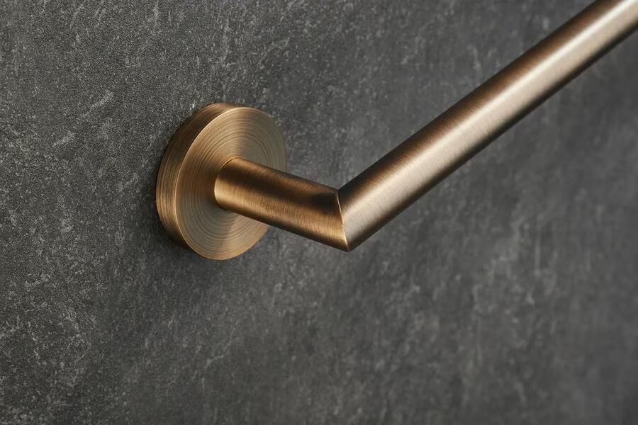 SaniClear Handdoek houder Antique | Wandmontage | Messing | Rond | Verouderd messing