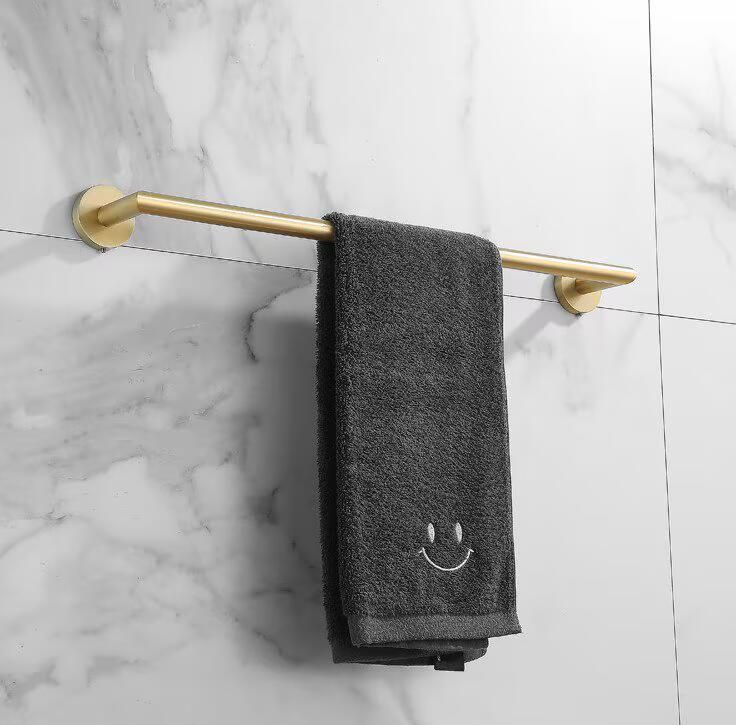 SaniClear Handdoek houder Brass | Wandmontage | Messing | Rond | Geborsteld messing Mat goud - Foto 2