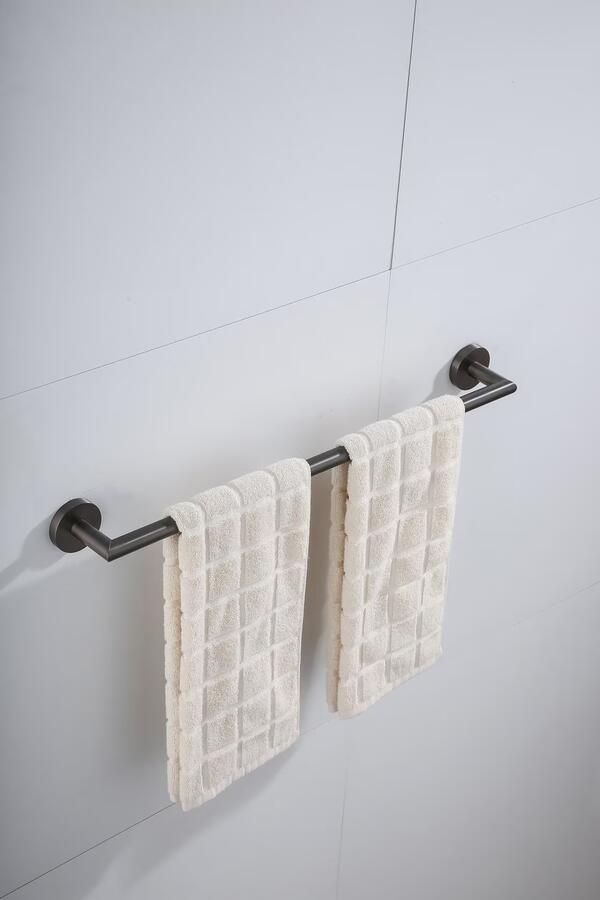 SaniClear Handdoek houder Iron | Wandmontage | Messing | Rond | Verouderd ijzer Gunmetal - Foto 3