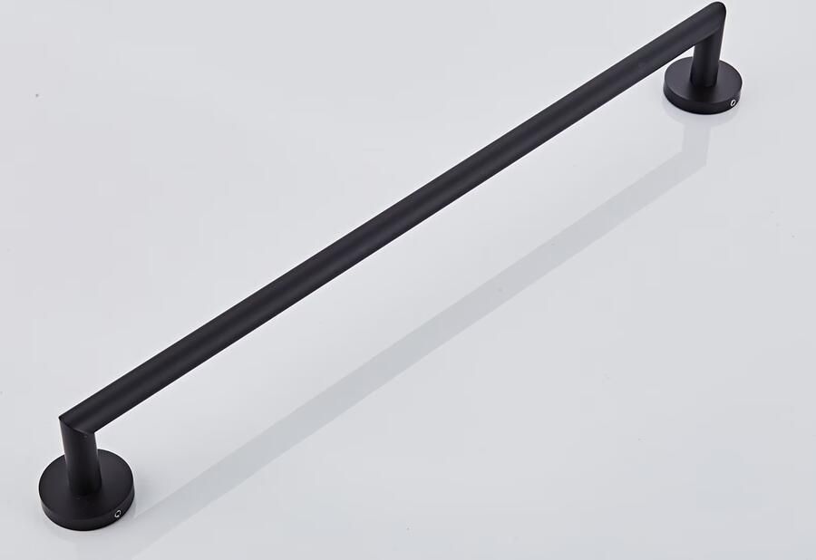 SaniClear Handdoek houder Nero | Wandmontage | Messing | Rond | Mat zwart - Foto 3