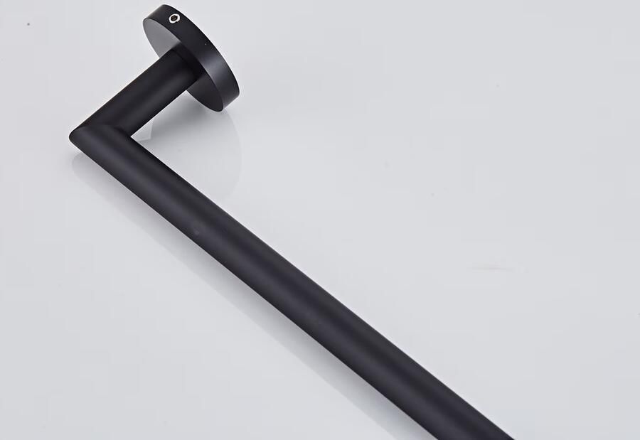 SaniClear Handdoek houder Nero | Wandmontage | Messing | Rond | Mat zwart