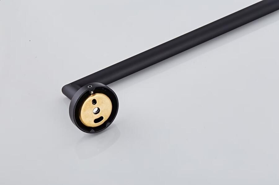 SaniClear Handdoek houder Nero | Wandmontage | Messing | Rond | Mat zwart - Foto 2