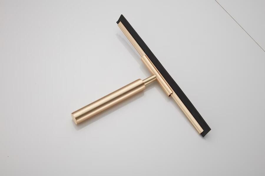 SaniClear Handwisser Brass | Incl.Haakje | Messing | Rond | Geborsteld messing Mat goud