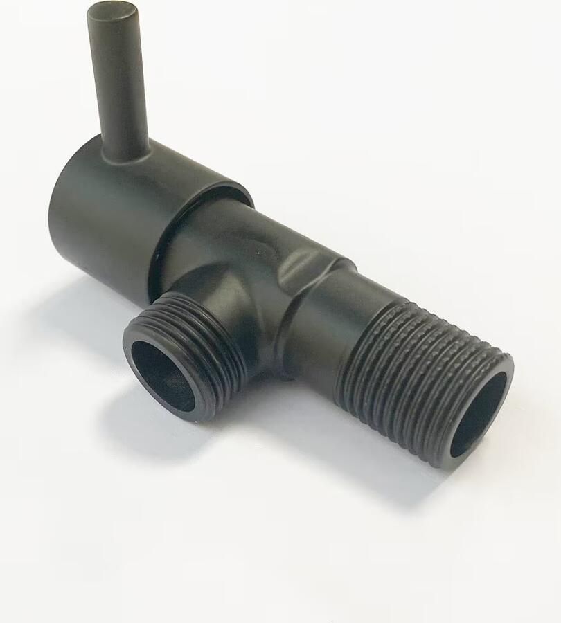 SaniClear hoekstopkraan 1 2" buiten x 3 8" buiten mat zwart