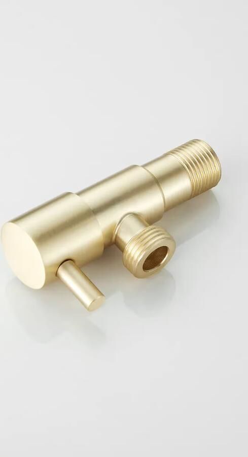 SaniClear Hoekstopkraan Brass | Met flexibele aansluitslang (30 cm) | 1 2x1 2" | Geborsteld messing mat goud - Foto 3
