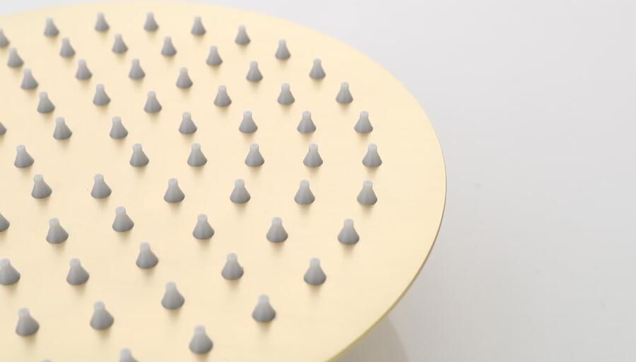 SaniClear Hoofddouche Brass | 20 cm | Rond | Geborsteld messing mat goud - Foto 3