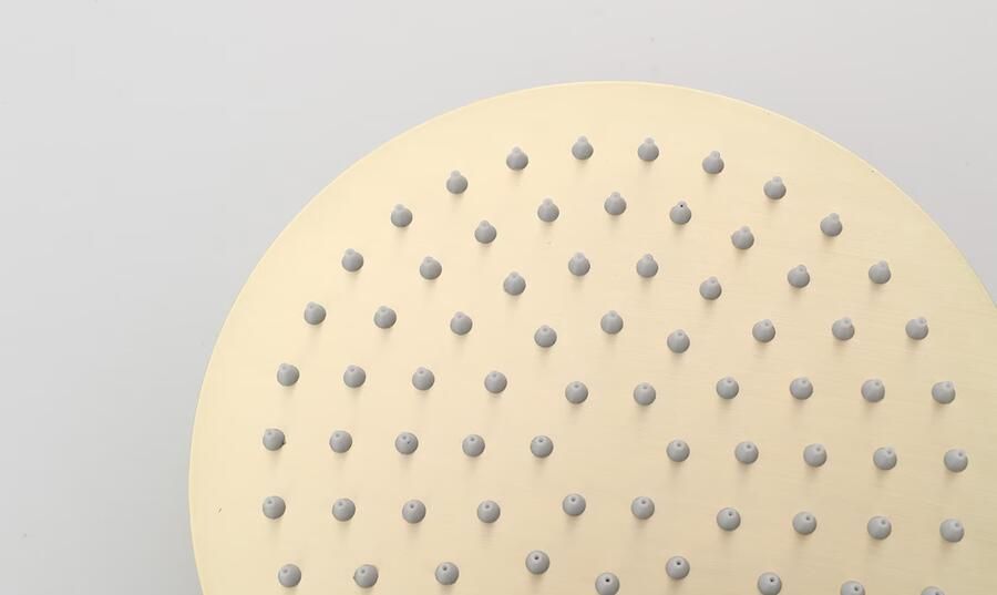 SaniClear Hoofddouche Brass | 20 cm | Rond | Geborsteld messing mat goud - Foto 2