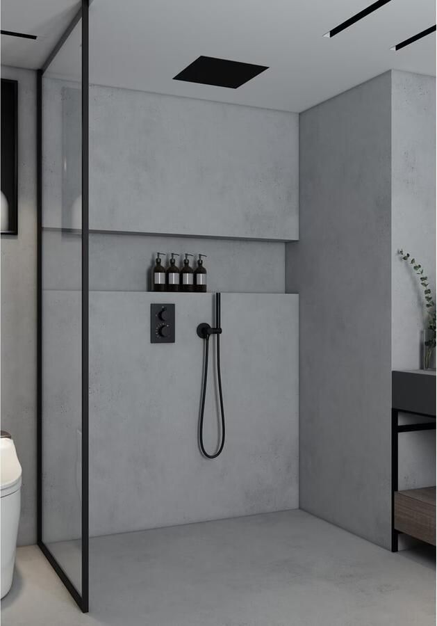 SaniClear Hoofddouche Cube | 30 cm | Vierkant | Mat zwart - Foto 3