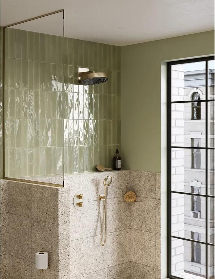 SaniClear Hoofddouche Evolution | 30 cm | Rond | Geborsteld messing - Foto 2