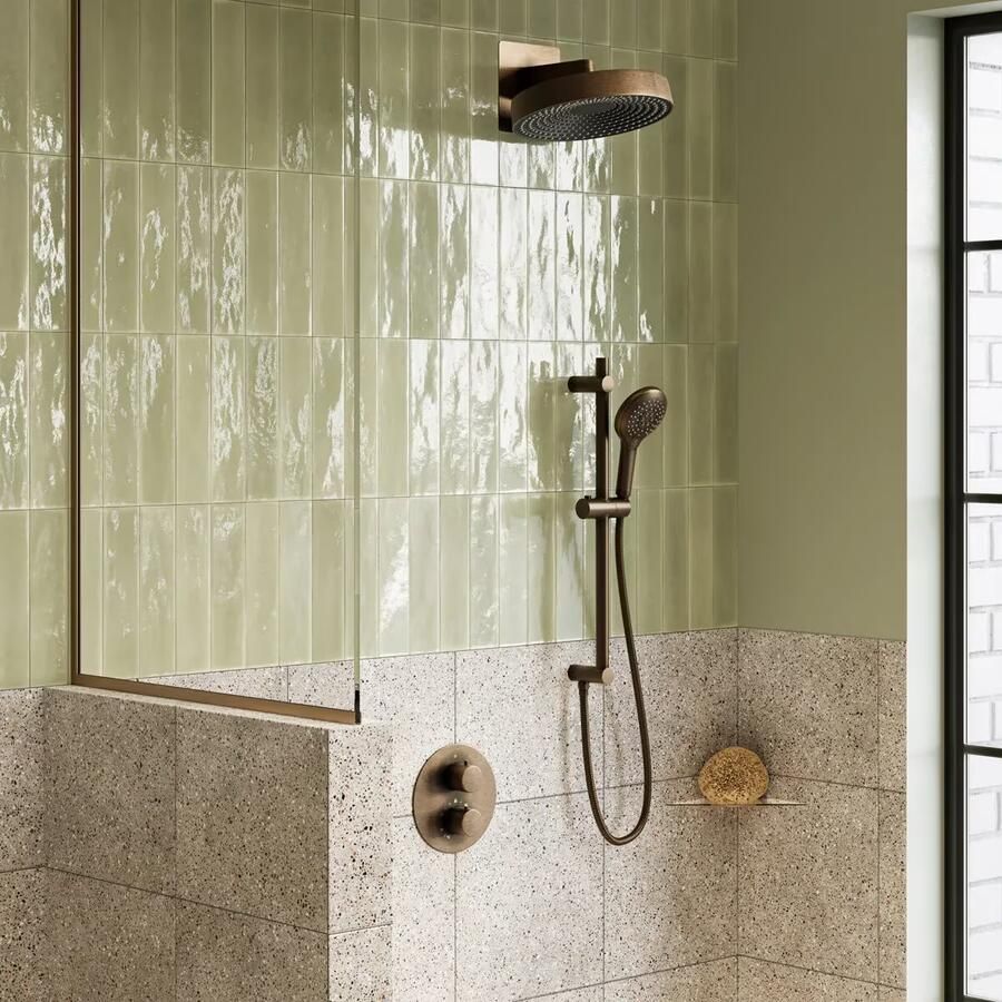 SaniClear Hoofddouche Evolution | 30 cm | Rond | Verouderd messing - Foto 2