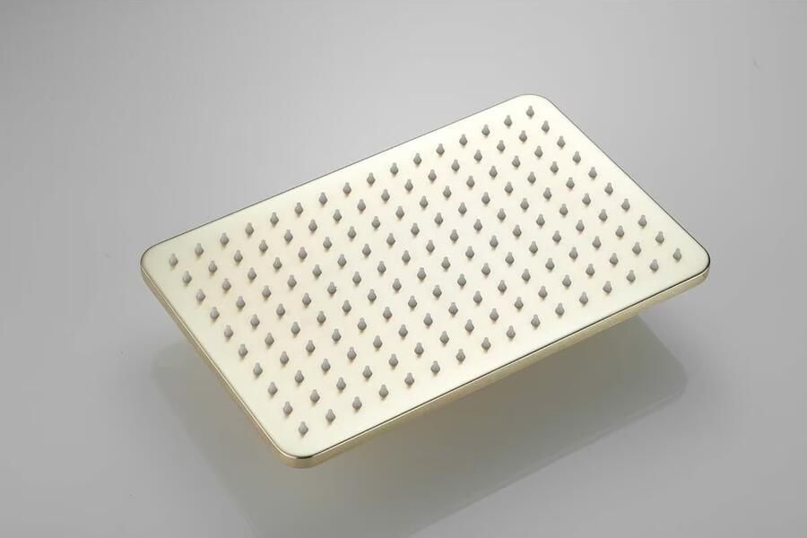 SaniClear Hoofddouche Vision | Rechthoek | Geborsteld messing