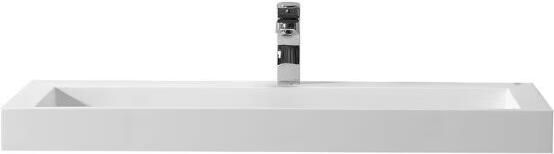 SaniClear Hoya wastafel met kraangat 100x45.5x8 cm solid surface wit mat - Foto 2