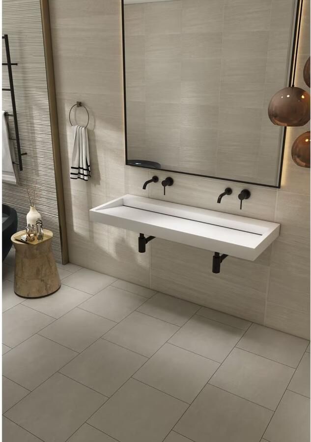 SaniClear Hoya wastafel zonder kraangat 120x45.5x11 cm solid surface wit mat - Foto 3