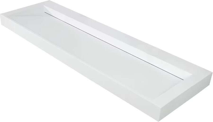 SaniClear Hoya wastafel zonder kraangat 160x45.5x11 cm solid surface wit mat - Foto 2
