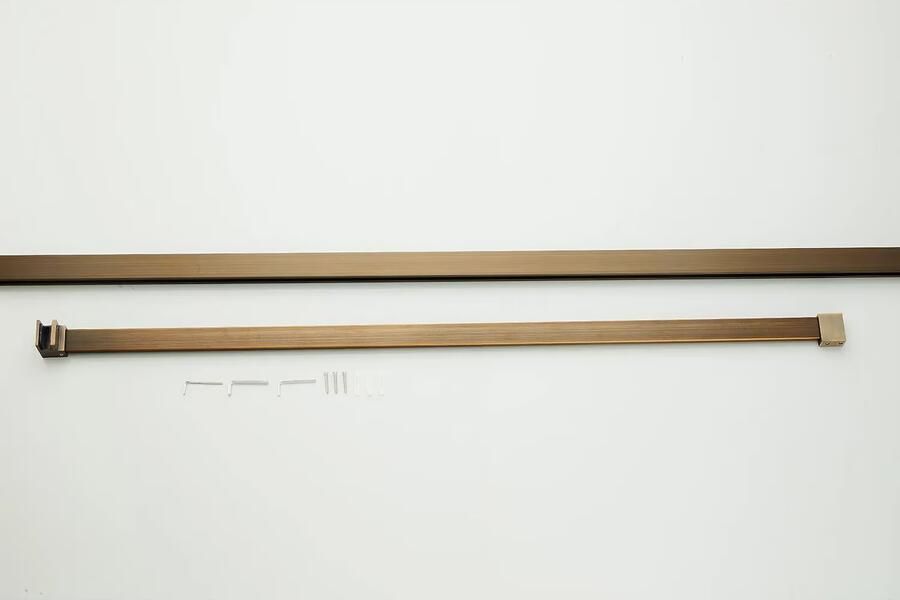 SaniClear Inloopdouche Blurred | 80x200 cm | Nano | Matglas | Verouderd messing beslag