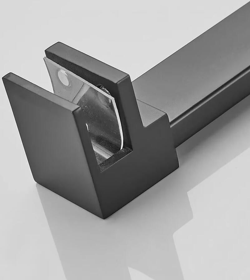 SaniClear Inloopdouche Blurred | 140x200 cm | Nano | Matglas | Mat zwart beslag - Foto 3