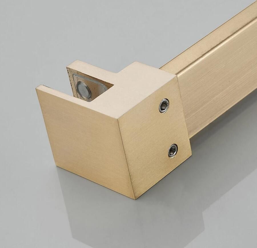 SaniClear Inloopdouche Bronze | 100x200 cm | Brons glas | Geborsteld messing beslag - Foto 3