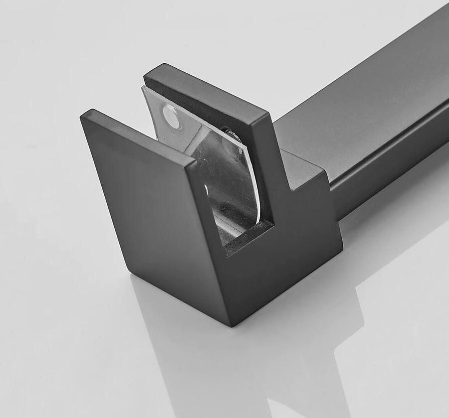 SaniClear Inloopdouche Bronze | 100x200 cm | Brons glas | Mat zwart beslag - Foto 3